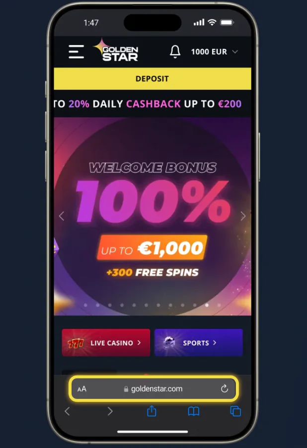 GoldenStar Casino mobile